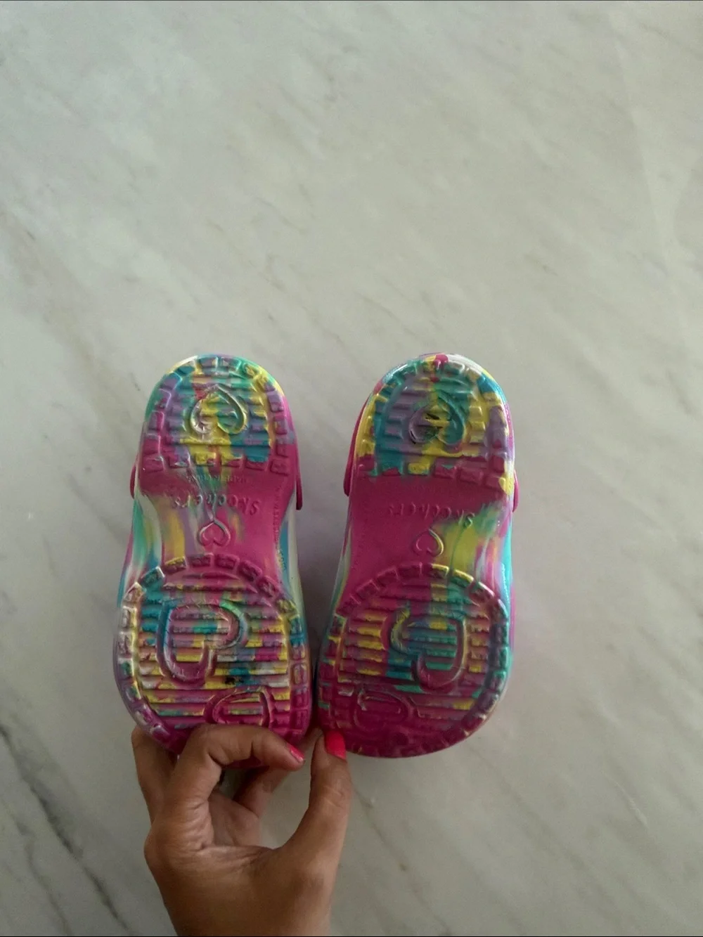 Skechers Kids Pink Multicolor Heart Clogs